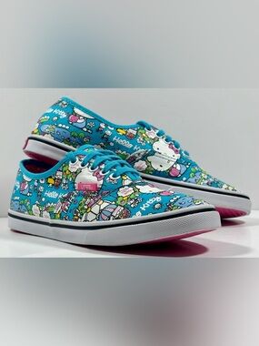 Rare Vans Authentic Hello Kitty Lo Pro Sneaker OT9N8MK Women’s 5 Blue/White EUC